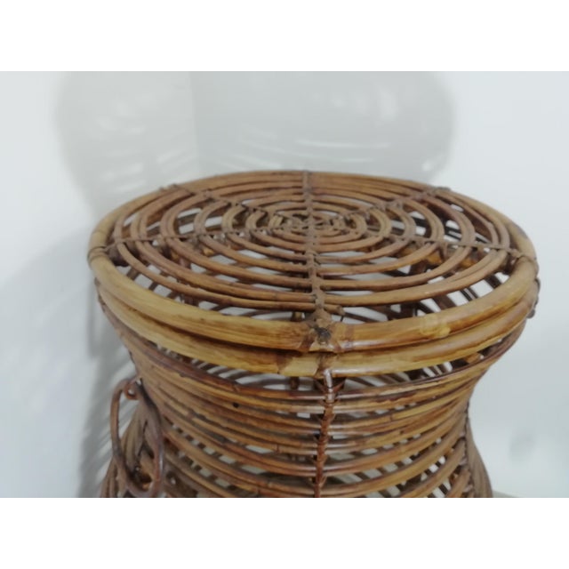 Large Vintage Wicker Basket, Italy, 1950s For Sale - Image 4 of 10