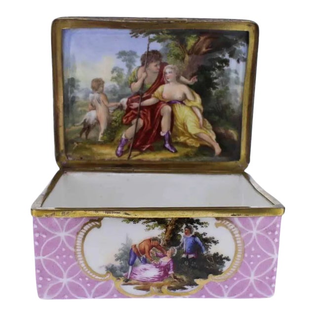 Antique South Staffordshire or Battersea Enamel Table Snuff Box, 18th Century For Sale