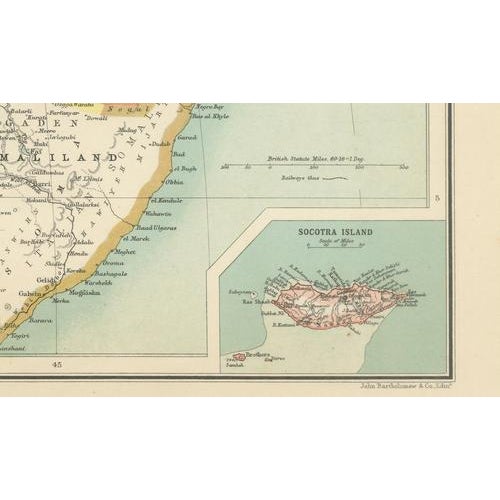 1900 - 1909 North-East Africa Map with Egypt, Abyssinia, Sudan and Somaliland, 1902 For Sale - Image 5 of 13