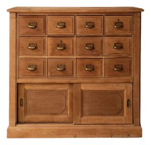 Late 19th Century French Oak Bank Office Filing Cabinet