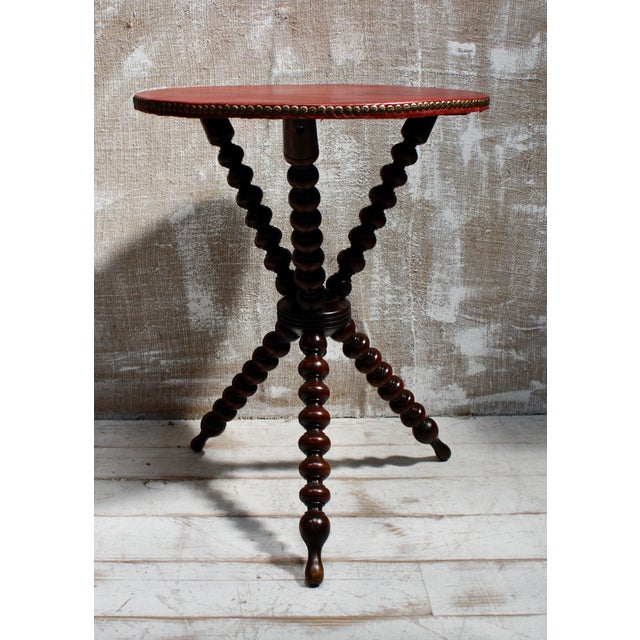 Wood Victorian Bobbin Turned Beech Gypsy Table, 1880 For Sale - Image 7 of 9