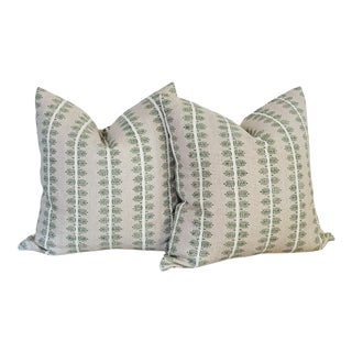 Schumacher Alva Green Fern Pillows - Set of 2 For Sale
