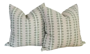 Schumacher Alva Green Fern Pillows - Set of 2