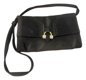 1980s Vintage Black Satin Evening Jewel Bag by Yves Saint Laurent