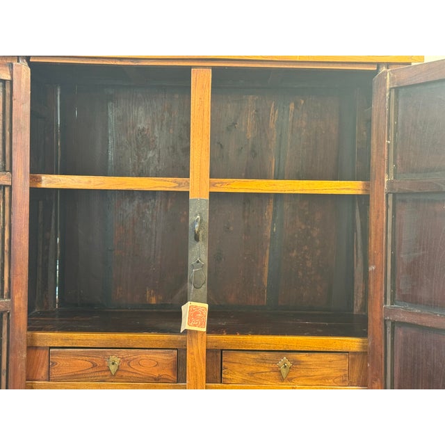 19th Century Qing Dynasty Elmwood Wedding Cabinet, Antique For Sale - Image 5 of 13