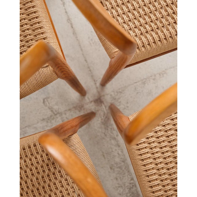 Model 75 Dining Chairs in Oak with Paper Cord Weave by Niels O. Møller for j.l. Møllers, Denmark, 1950s, Set of 4 For Sale - Image 17 of 18