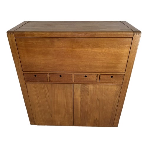 Mid-Century Modern D-Scan Captain Line Solid Teak Bar For Sale