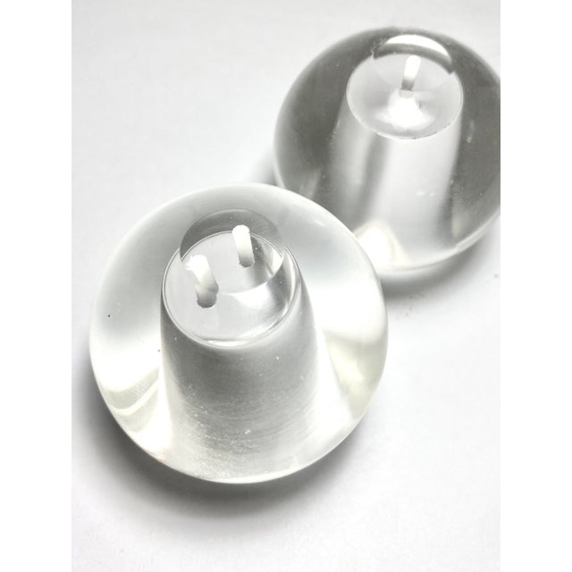 Mid-Century Modern 1970s Oleg Cassini Glass Orb Salt and Pepper Shakers For Sale - Image 3 of 4