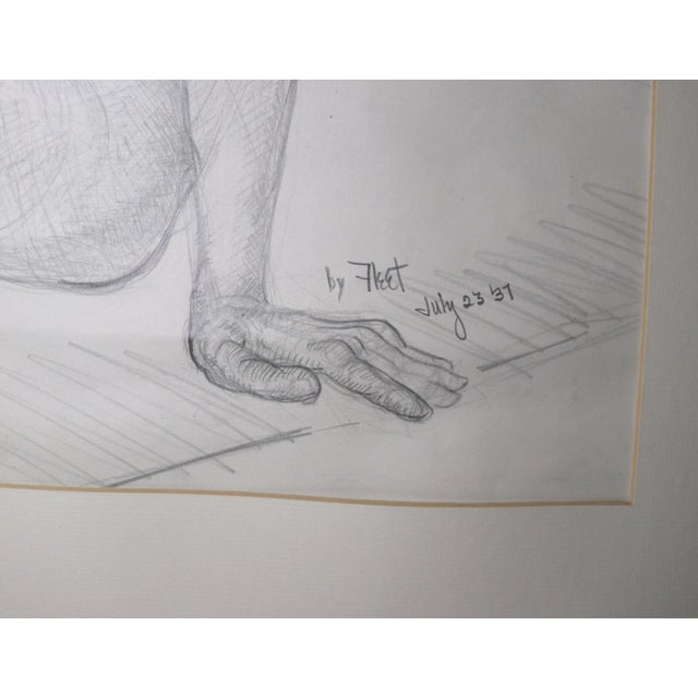 Drawing/Sketching Materials Vintage Original Fleet 1937 Pencil Figural Figure Nude Lady Woman Drawing Sketch For Sale - Image 7 of 10