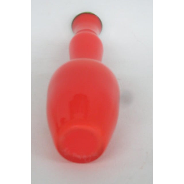 Richard Jones Art Glass Vase Signed 1998 Studio Paran Orange and Green 4924b For Sale - Image 4 of 8