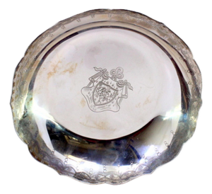 Silver Plate with Scalloped Rim, Engraved Garlands and East India Company Symbol