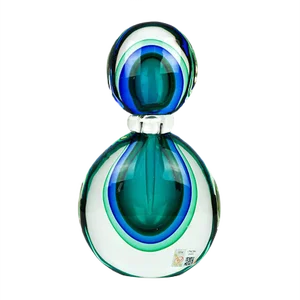 Green & Blue Sommerso Murano Blown Glass Bottle by Michele Onesto for Made Murano Glass, 2019