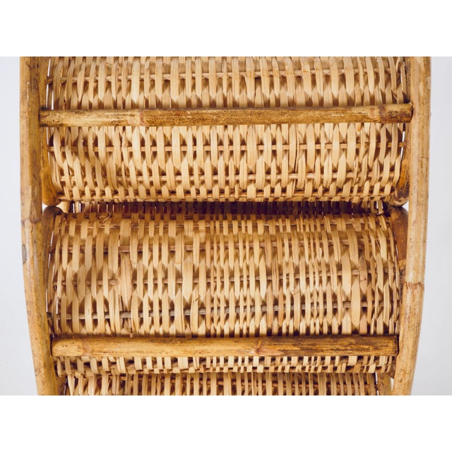 Wood Mid 20th Century Rattan & Bamboo Wine Rack For Sale - Image 7 of 13