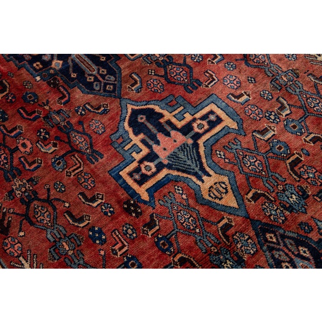 Allover Vintage Handmade Persian Bidjar Wool Rug in Red For Sale - Image 10 of 10