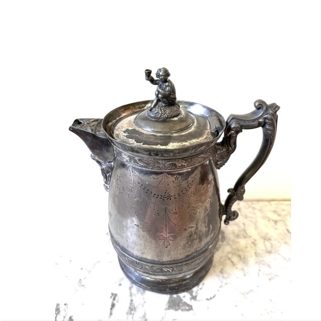 Rare sliver plate Victorian pitcher. Meriden Britannia Company, a prominent American silverplate manufacturer from the...
