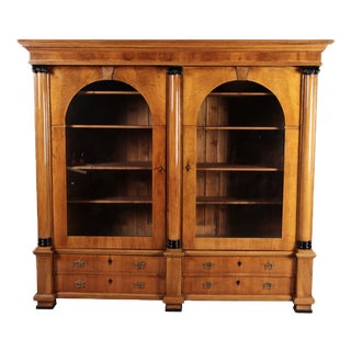 Very Large Biedermeier Display Cabinet in Cherrywood, 1820 For Sale