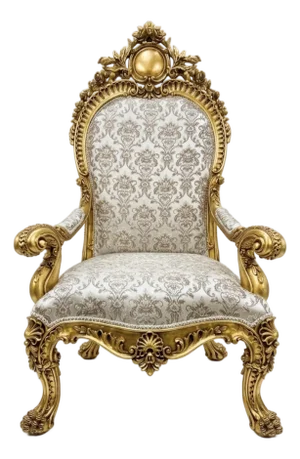 1960s Throne Chair Gold Leaf Arm Chair