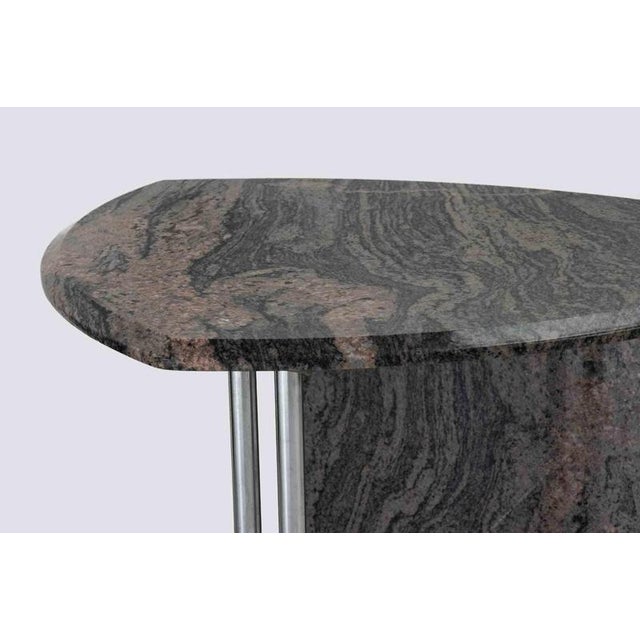 1980s Vintage Italian Granite Coffee Tables with Chrome Base, 1980s, Set of 2 For Sale - Image 5 of 8