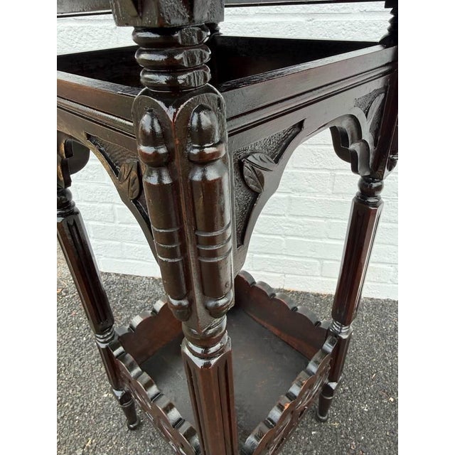 Antique Victorian Eastlake-Style Parlor 2 Tier Side Table or Stand For Sale - Image 4 of 11