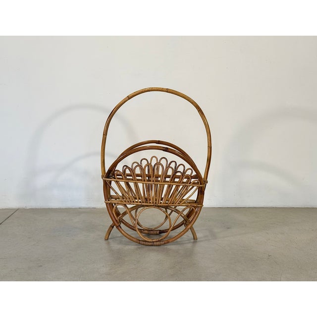 Bamboo Magazine Rack, 1970s For Sale - Image 10 of 10
