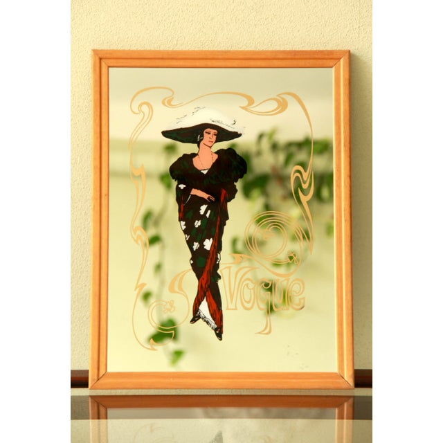 Vintage Vogue Advertising Wall Mirror, Italy, 1970s For Sale - Image 4 of 11