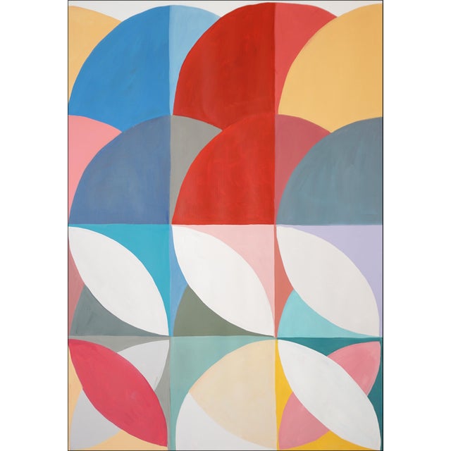 2026, Perpetual Transitions, Bauhaus Movement Triptych, Original Painting in Vivid Tones by Natalia Roman For Sale - Image 4 of 11