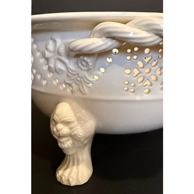 Royal Creamware Tea Pot & Biscuit Bowl For Sale - Image 10 of 11