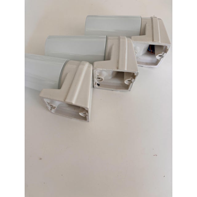 Glass White Porcelain & Opaline Glass Model 6080 Wall Lights by Sigvard Bernadotte for Ifö, 1960s, Set of 3 For Sale - Image 7 of 11