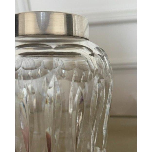 Vintage Wilhelm Wolff German Cut Crystal & Silver-Plated Cocktail Shaker, Marked W 464 For Sale - Image 9 of 11