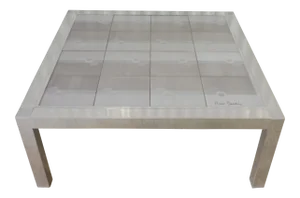 Large 1970's Pierre Cardin Mod Tile Top Aluminum Coffee Table