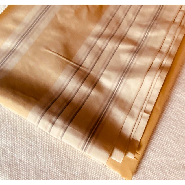 Scalamandré Silk Stripe | Café Au Lait, Warm Cream & Lemon Pinstripe | 72"w × 54"l For Sale - Image 9 of 17
