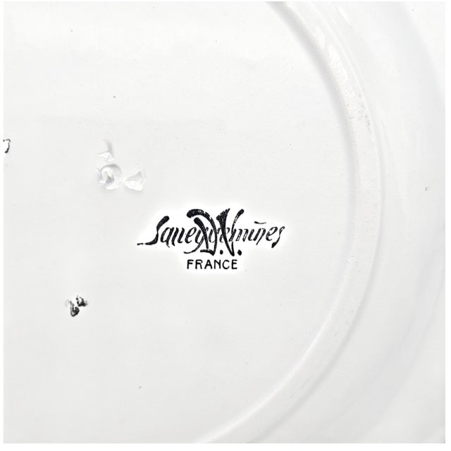 Sarreguemines Rouen DV France 9.75” Faience Dinner Plates, Set of Two For Sale - Image 9 of 9