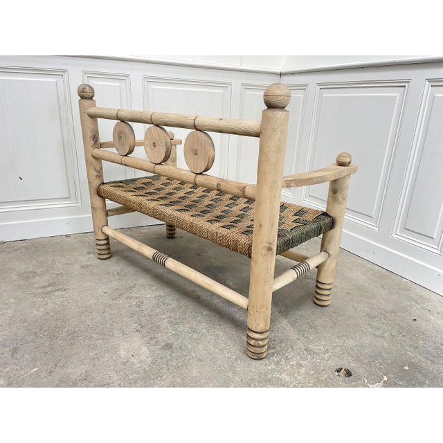 Very pretty vintage bench in the style of designer Charles Dudouyt, made in the 1950s. In a good state of conservation,...