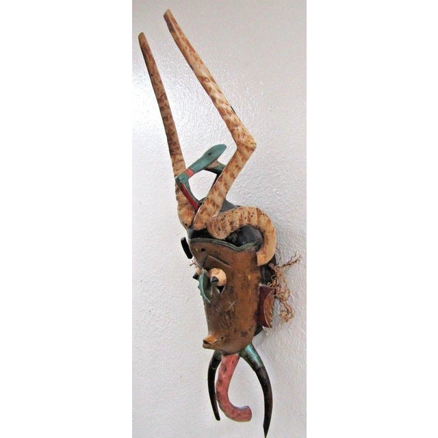 Antique Hand-Carved Polychrome Wooden Gouro Zauli Mask of the Ivory Coast For Sale - Image 14 of 15