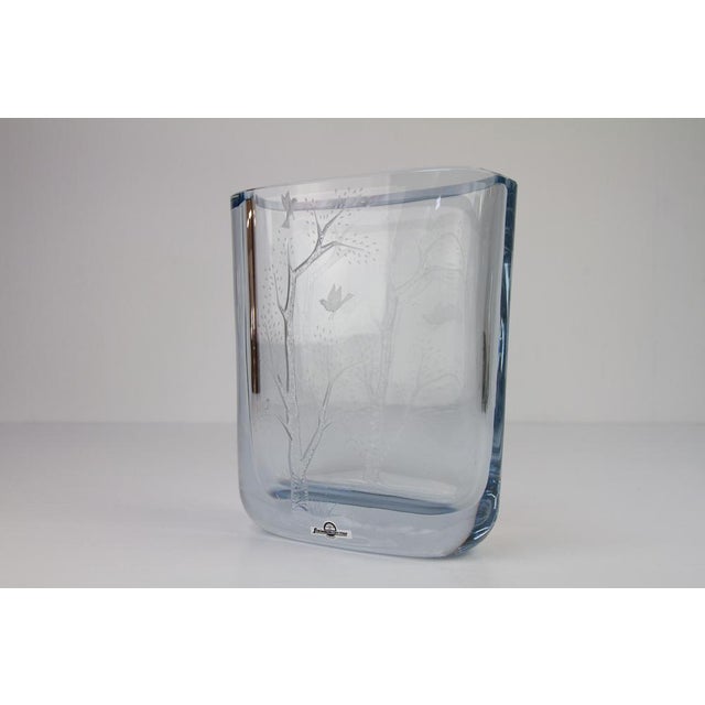 Swedish Blue Crystal Vase by Asta Strömberg for Strömbergshyttan, 1950s For Sale - Image 4 of 17