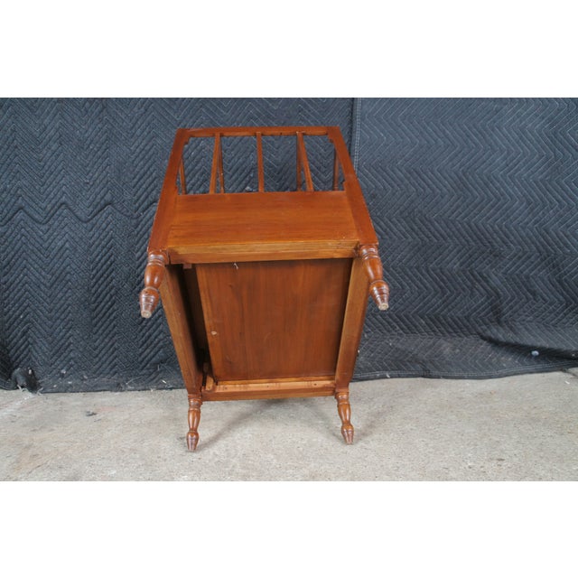 Vintage English Georgian Style Mahogany Canterbury Magazine Music Rack Drawers For Sale - Image 13 of 13