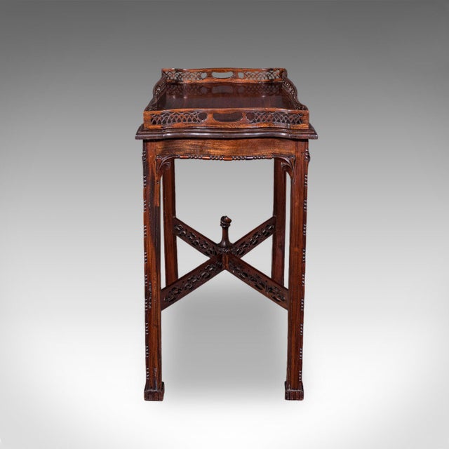 Vintage Chippendale Revival Tray Table, English, Serving Stand, Afternoon Tea For Sale - Image 4 of 12