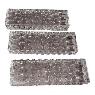 Antique Baccarat Rectangular Crystal Knife Rests, France - Set of Three For Sale