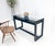 Ebonized Faux Bamboo Reed Two Door Glass Top Console Sofa Table MINT!