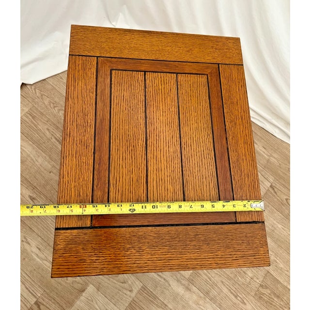 1990s Arts and Crafts Mission Style Side Tables Nightstands Drawer, Cabinet With Shelf, A Pair For Sale - Image 9 of 13