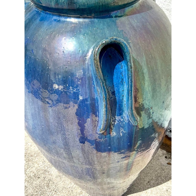 Vintage Boho Monumental Glazed Ceramic Urn For Sale - Image 10 of 10