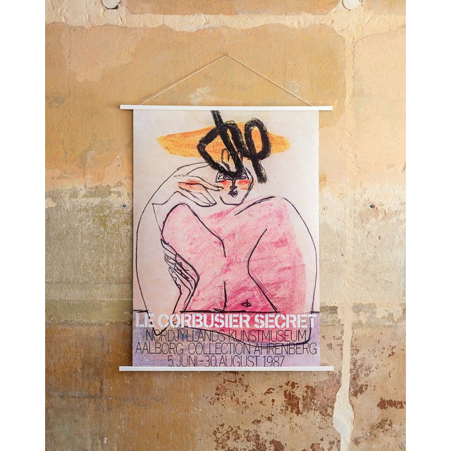 1980s Poster with Semi Nude by Le Corbusier, 1987 For Sale - Image 5 of 5