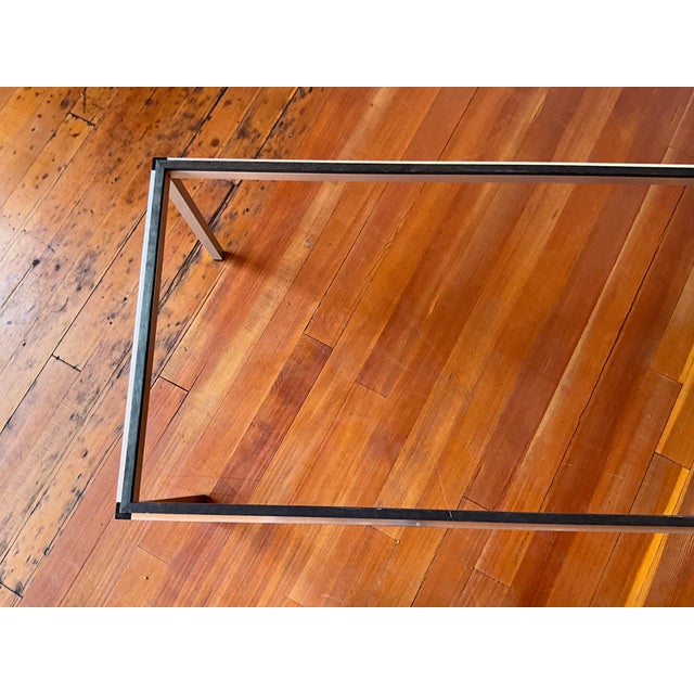 Metal Florence Knoll Attributed Aluminum and Smoked Glass Coffee Table For Sale - Image 7 of 9