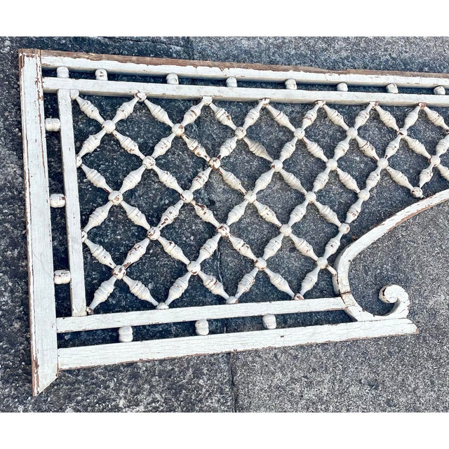 Late 19th Century 19 C Victorian Stick and Ball Gingerbread Fretwork Archway Architectural Salvage White Paint For Sale - Image 5 of 12