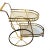 Vintage Hollywood Regency Brass & Glass Two-Tier Bar Cart For Sale