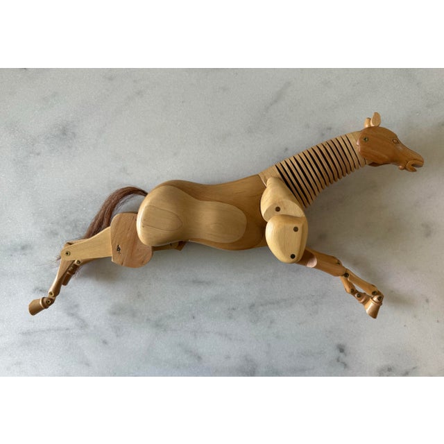 Mid 20th Century Vintage Adjustable Wooden Artist's Horse Figure For Sale - Image 5 of 11
