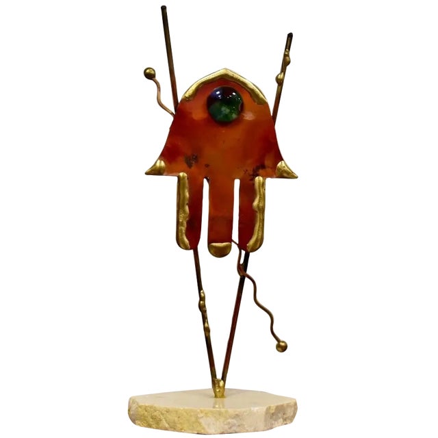 Signed Abstract Metal Sculpture For Sale