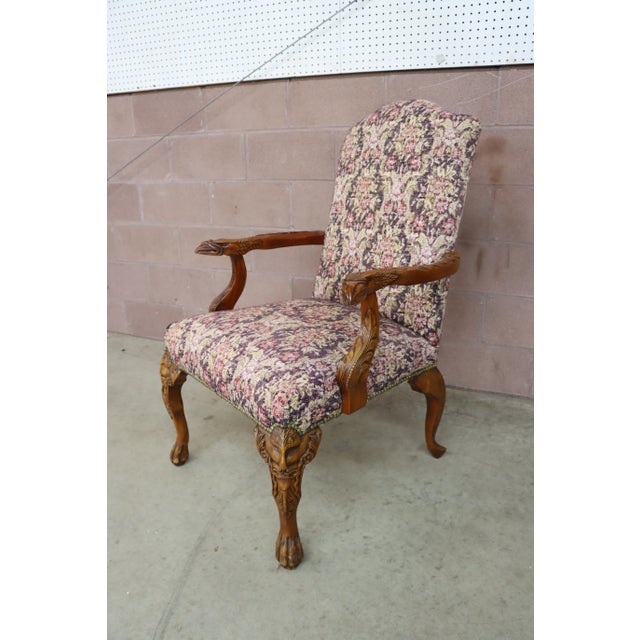 Early 20th Century Mahogany Carved Eagle Head Arm Chair For Sale - Image 5 of 10