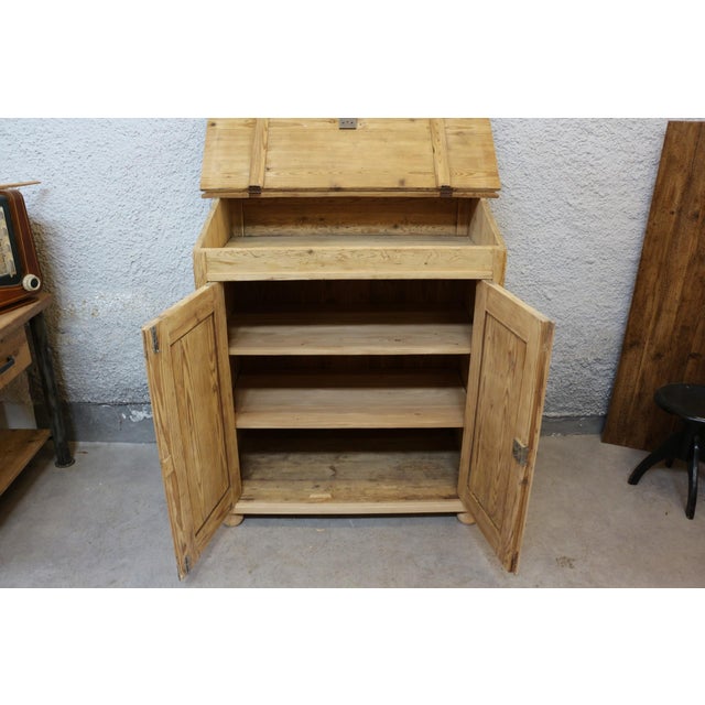 Wood Antique Writing Chest in Softwood For Sale - Image 7 of 8