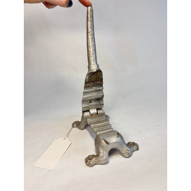 Silver Antique Figural Alligator Apothecary Cork Press For Sale - Image 8 of 9